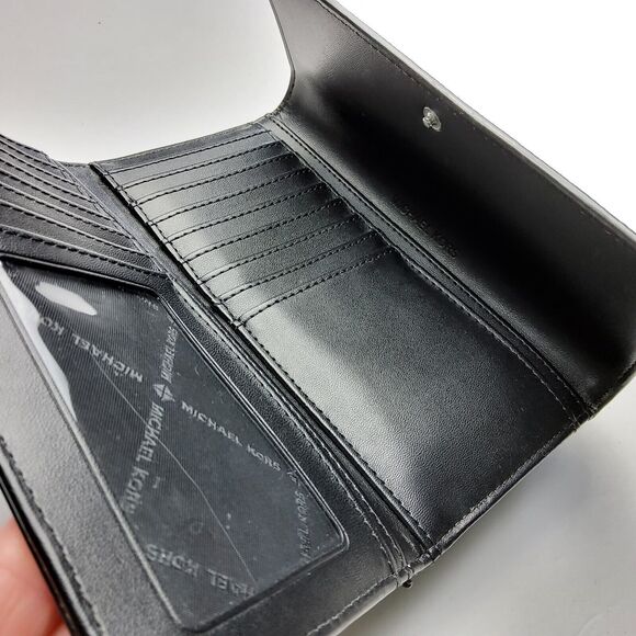 Michael Kors MK Signature Trifold Snap Wallet Black - Picture 7 of 7